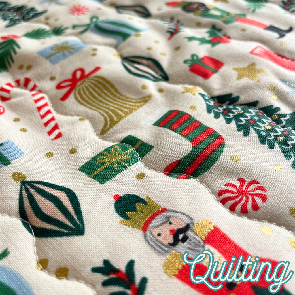 Quilted Christmas Stocking - Golden Nutcracker