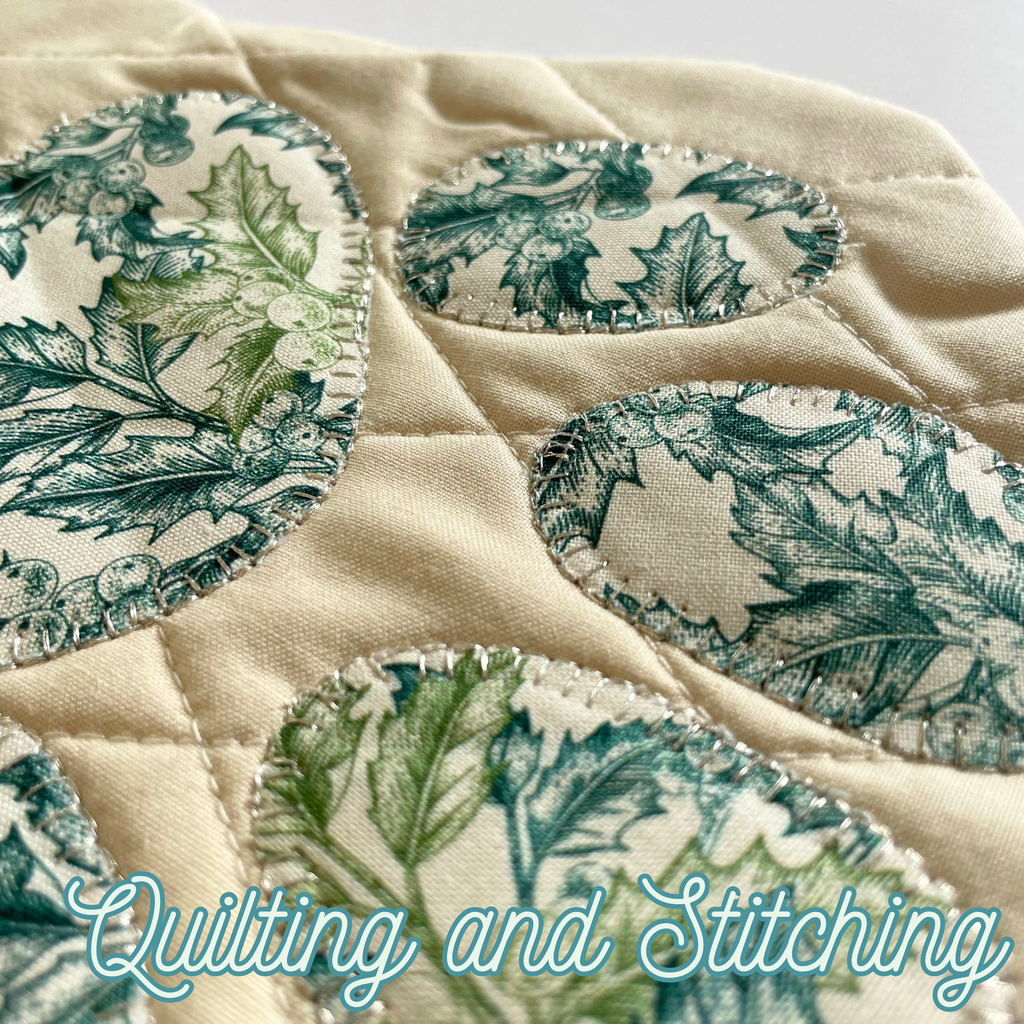 Quilted Patchwork Pet Christmas Stocking - Green Holly