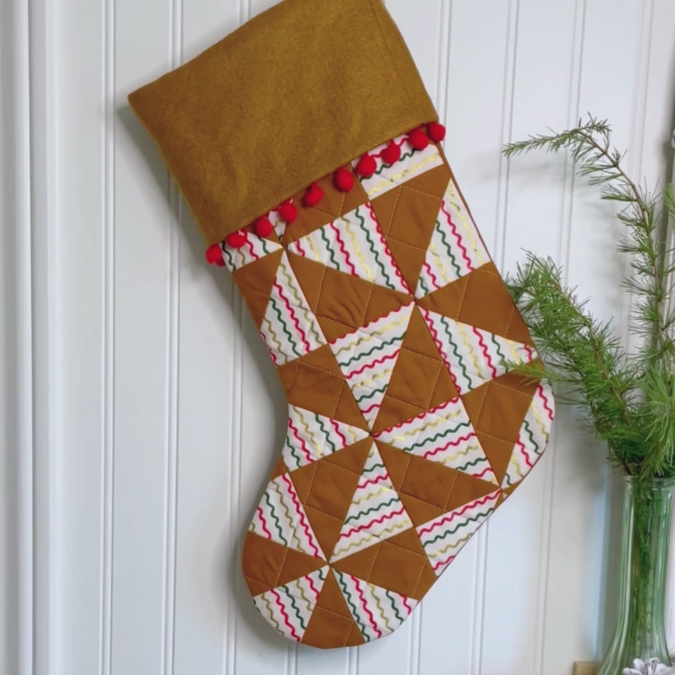 Handmade Christmas Stocking - Gingerbread Wiggles