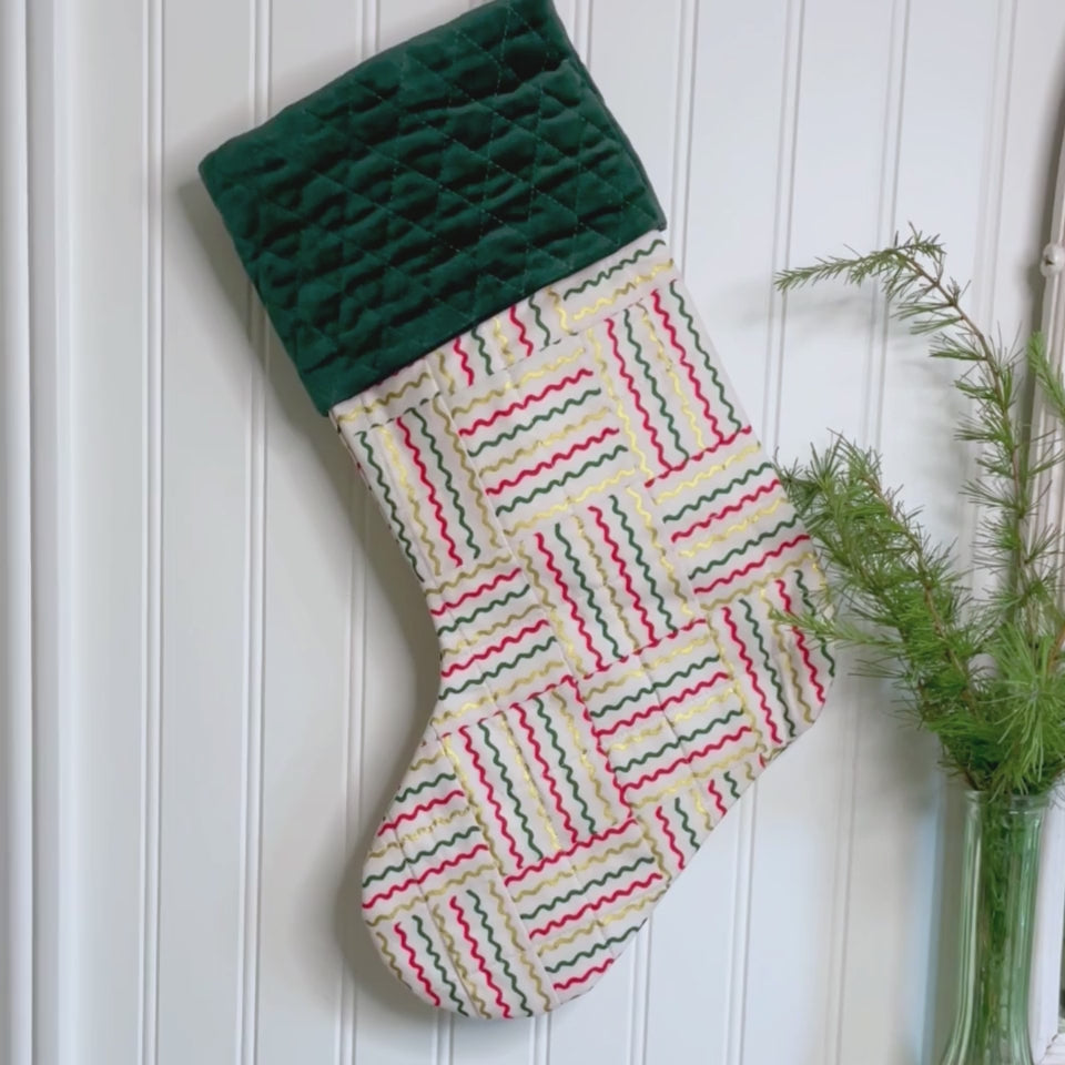 Handmade Christmas Stocking - Ribbon Stripe